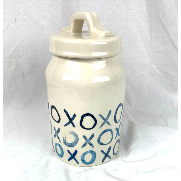 Rae Dunn Magenta XOXO Indigo Sweets Canister 8.5" - Picture 4 of 9